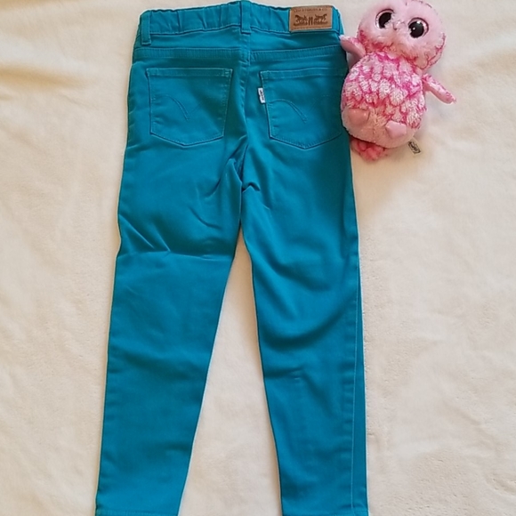 Girl's Levi's Jeans Blue Teal Color Size 4 Skinny - Picture 6 of 7